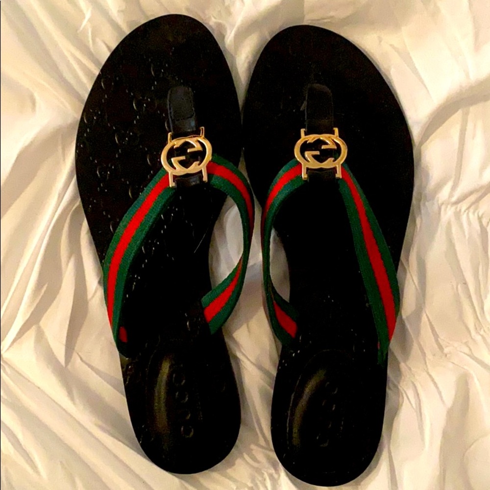 Gucci thong web sandals size 41